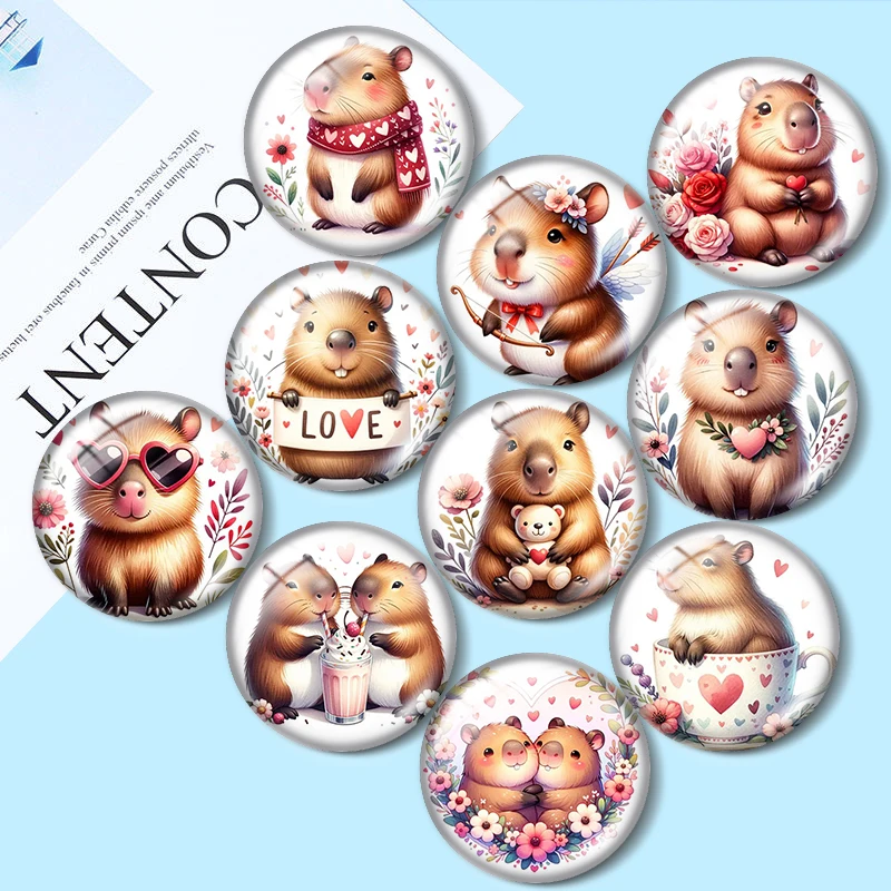Immagine 6: acquerello Animale Amore 12/18/20/25mm vetro cabochon braccialetto anelli pendenti per gioielli demo orecchini indietro Fare risultati