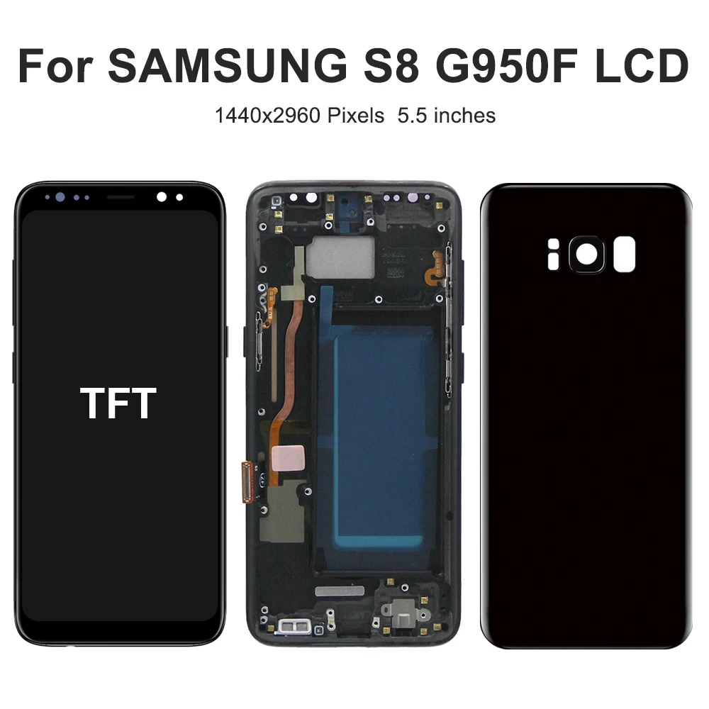 New TFT OLED S8 LCD For Samsung S8 Display G950 G950F SM-G950FD For Samsung Galaxy S8 display Touch Screen Digitizer With Frame