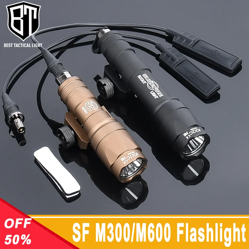 WADSN SF M300 M600 M300A M600C lampe de poche 400lm/600lm lumière LED blanche adaptée 20mm Rail arme de chasse Airsoft Scout accessoires