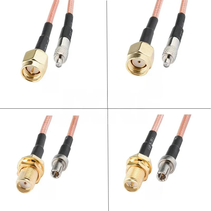 Adaptateur SMA vers TS9 RP SMA mâle femelle vers TS9 mâle femelle, câbles droits à angle droit, câbles coaxiaux RF en queue de cochon RG316