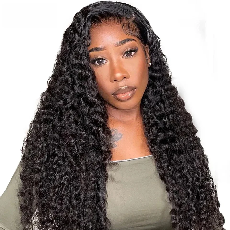 ISEE Wear Go Wig Brasilianische Deep Wave Perücke mit vorgebleichten Knoten, 7x5 HD, kleberlos, vorgezupft, Echthaarperücke, sofort tragbar