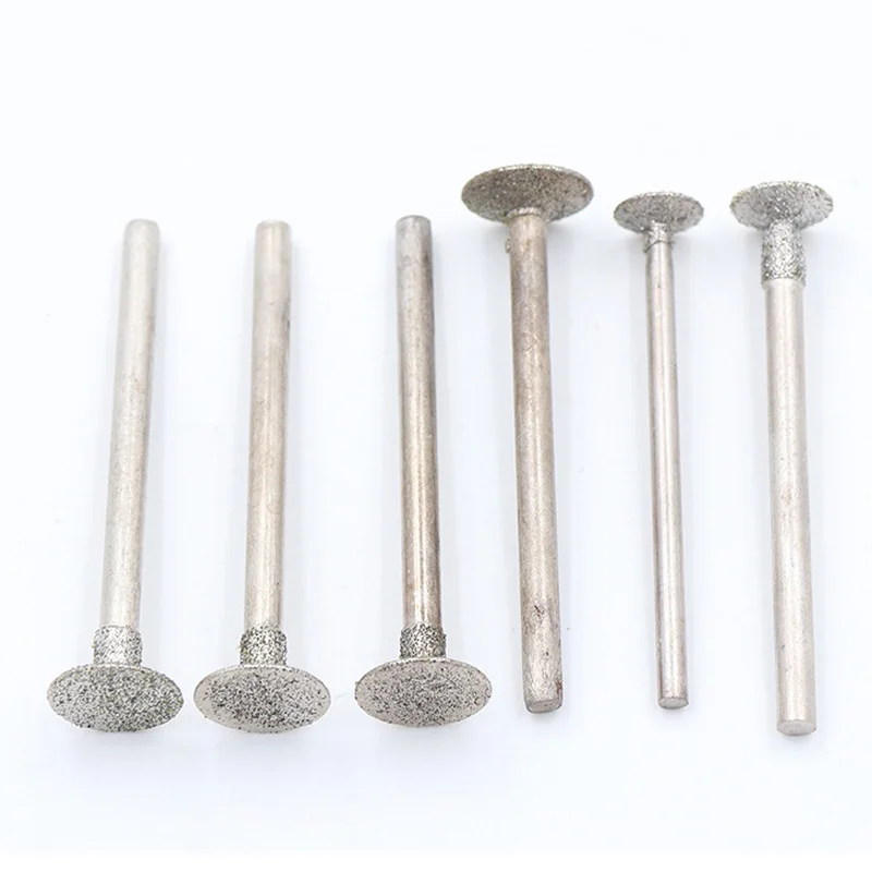 Full-size 3~25mm Cylinder/Ball/Bullet/H-Needle Type Plated Diamond Head Grinding Polishing Engraving Bit for Dremel Rotary Tools