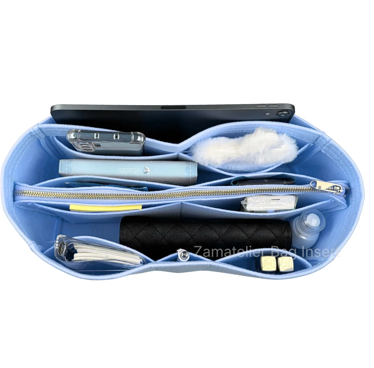 Fit for Picotin 18/22/26/31/, PM/MM/GM Bag Organizer Insert Purse Liner, Felt Purse with Zipper Middle Detachment Pouch Shaper