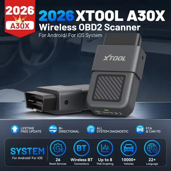 XTOOL Anyscan A30X Multi-Languages Car Diagnostic Scanner Bi-directional Tool OBD Bluetooth DTC Code Auto VIN Free Update PK A30