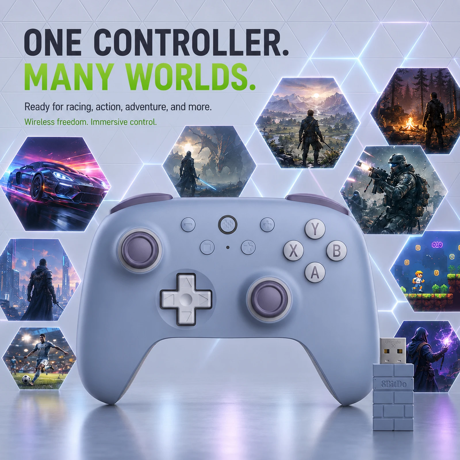 8BitDo New Ultimate 2C Wireless Gaming Controller for PC, Windows 10, 11, Steam Deck, Raspberry Pi, Android Gamepad Accessories