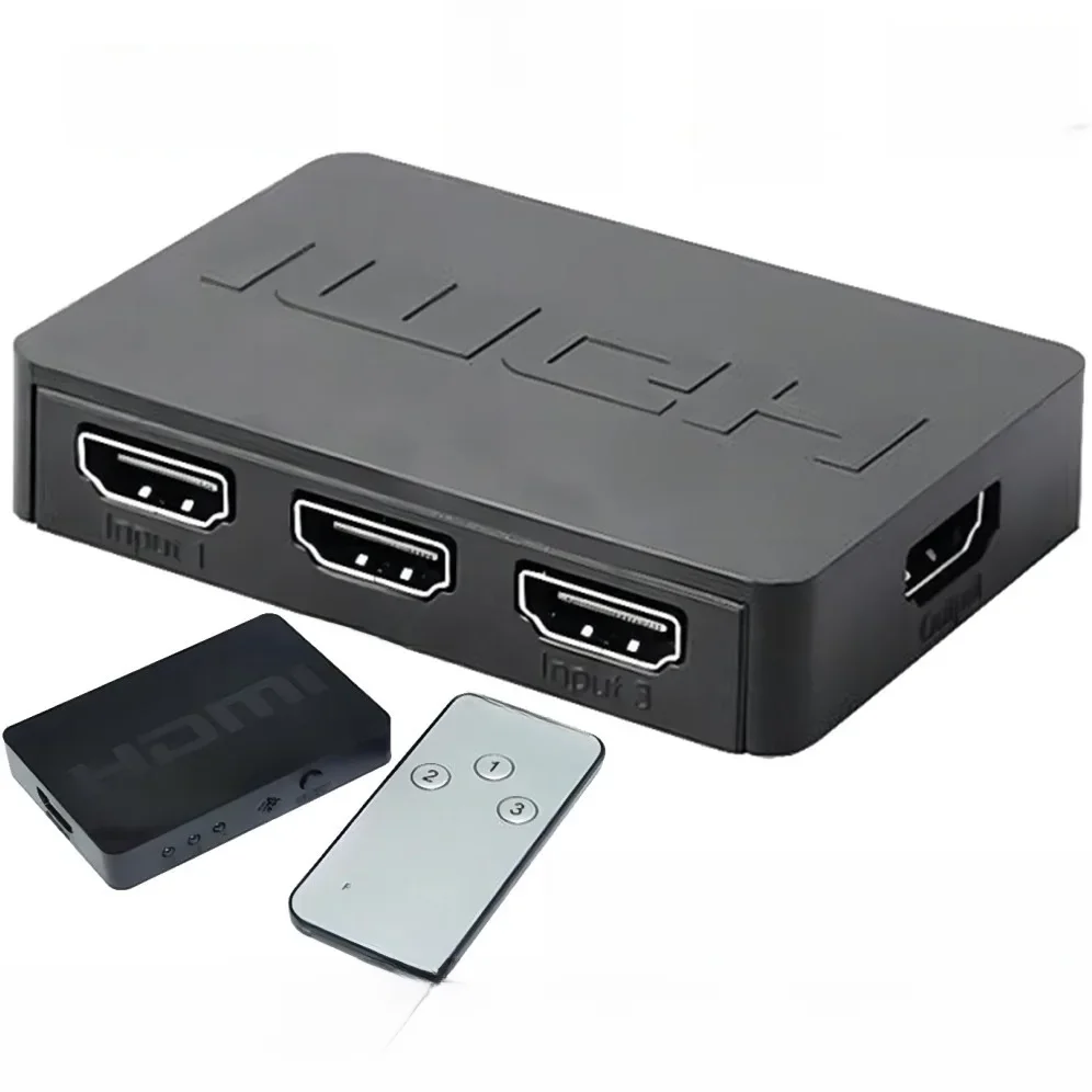 Switcher compatível com HDMI, divisor de vídeo, adaptador Hub para Xbox, DVD, HDTV, PC, laptop, TV,
