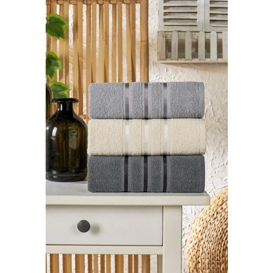 Semecca Lia Soft Border Series 3 Towel Set 50X85 cm