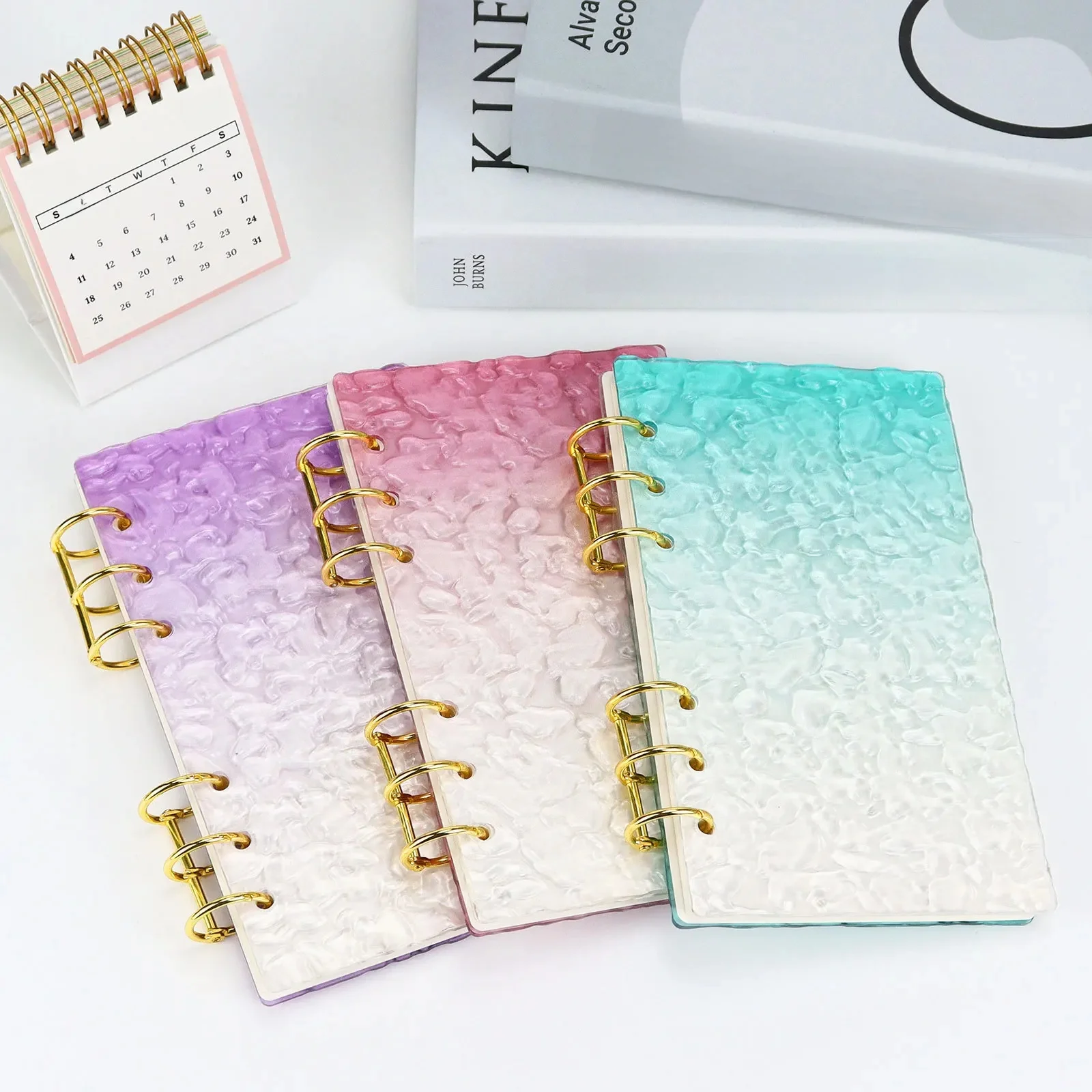 A6 przezroczysta akrylowa falowanie wody luźne liście okładka segregatora DIY książka konta dziennik Planner artykuły biurowe — zdjęcie produktu 7
