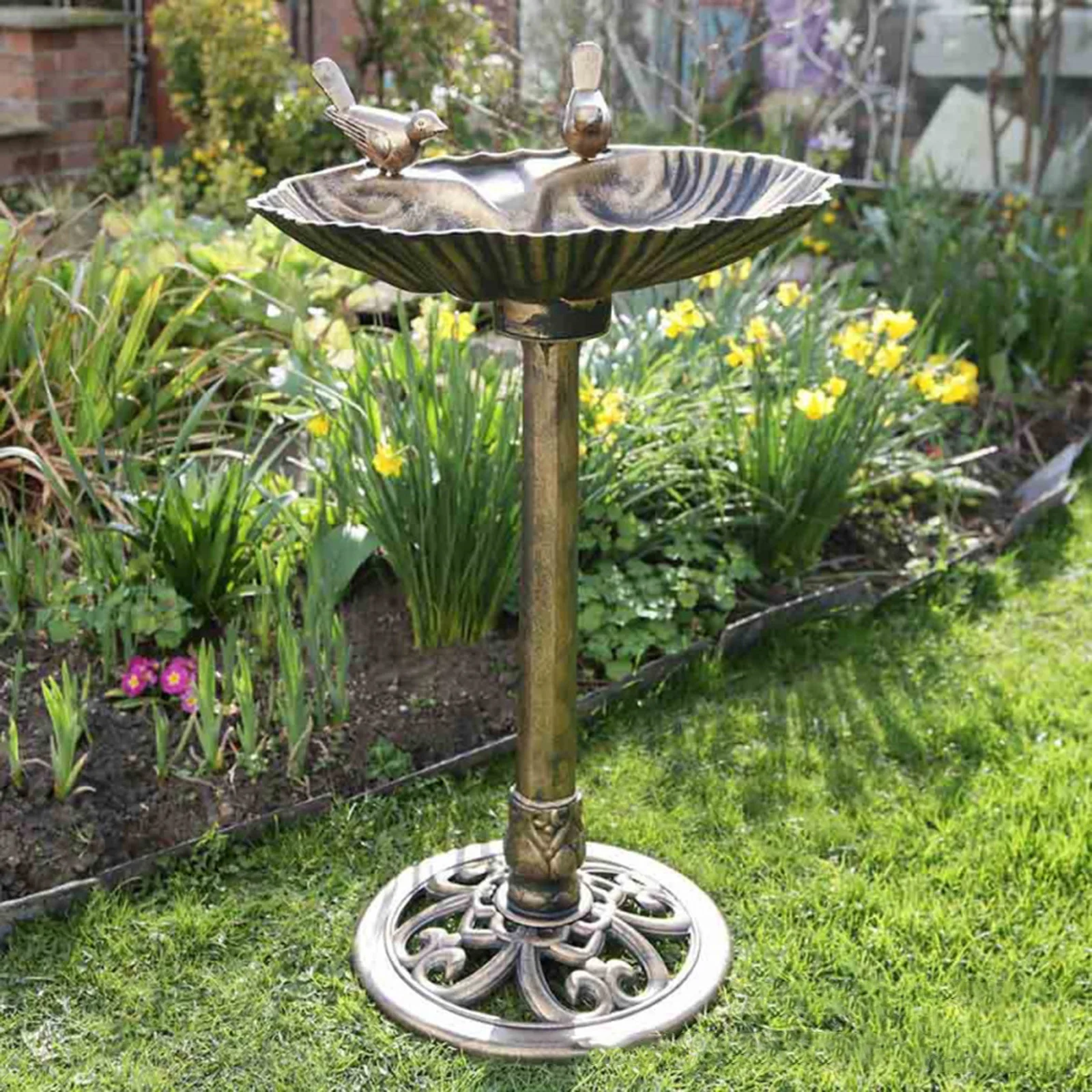 

Outdoor Garden Bird Bath Multi Functional Pedestal Birdbath Pigeon Feeder for Lawn Patio Yard Garden Bird Feeding Supplies