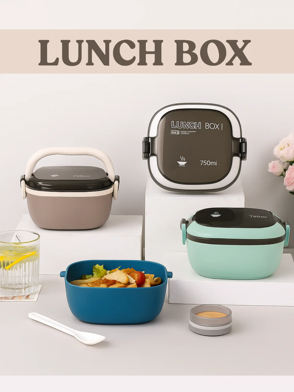 Lunch Box FG-70, Lonchera a prueba de fugas, Caja de almuerzo, Caja Bento,Tupper, Contenedor de alimentos,