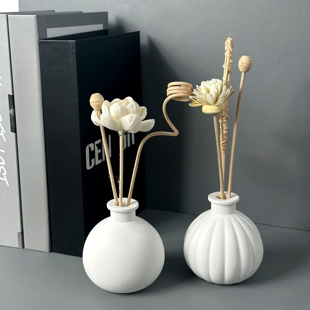 Vase en ciment, moule en Silicone, bricolage, bouteille de parfum faite à la main, ornements, fabrication de plâtre, moule en résine, Vases à fleurs en béton, fournitures