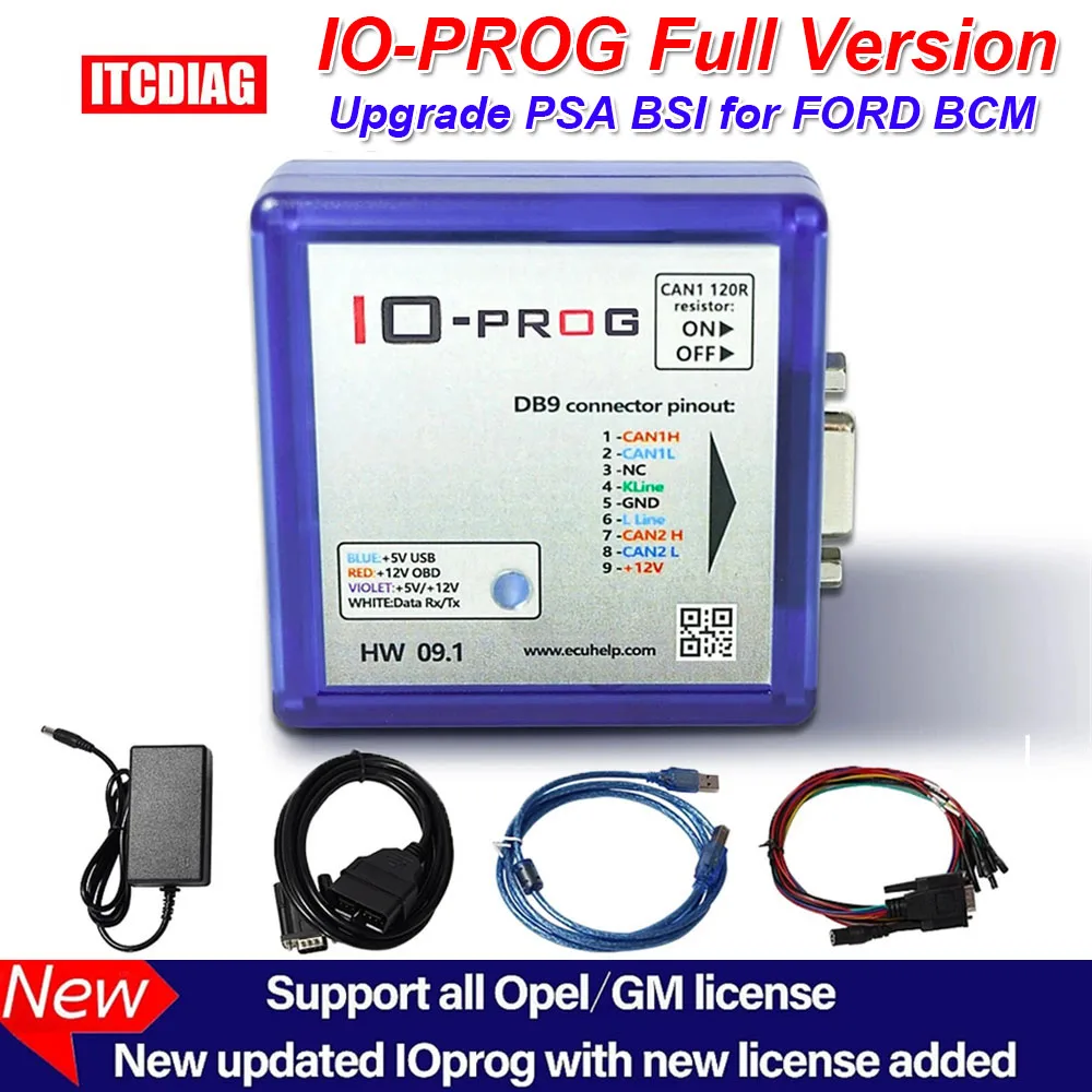 

2023 Full IO-PROG IO PROG New license PSA BSI with I/O Prog for Opel/GM ECU BCM TCM EPS Combination of K-line&CAN support BD9&OB