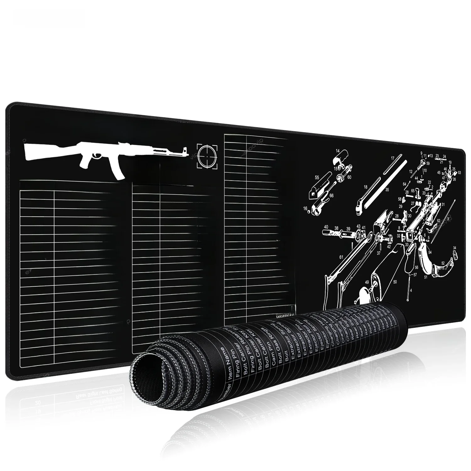 EXCO Large Mouse Pad Gaming for AK-47 Keyboard Mousepad with Stitched Edge Non-Slip Rubber Base Computer Desk Mat Home Office