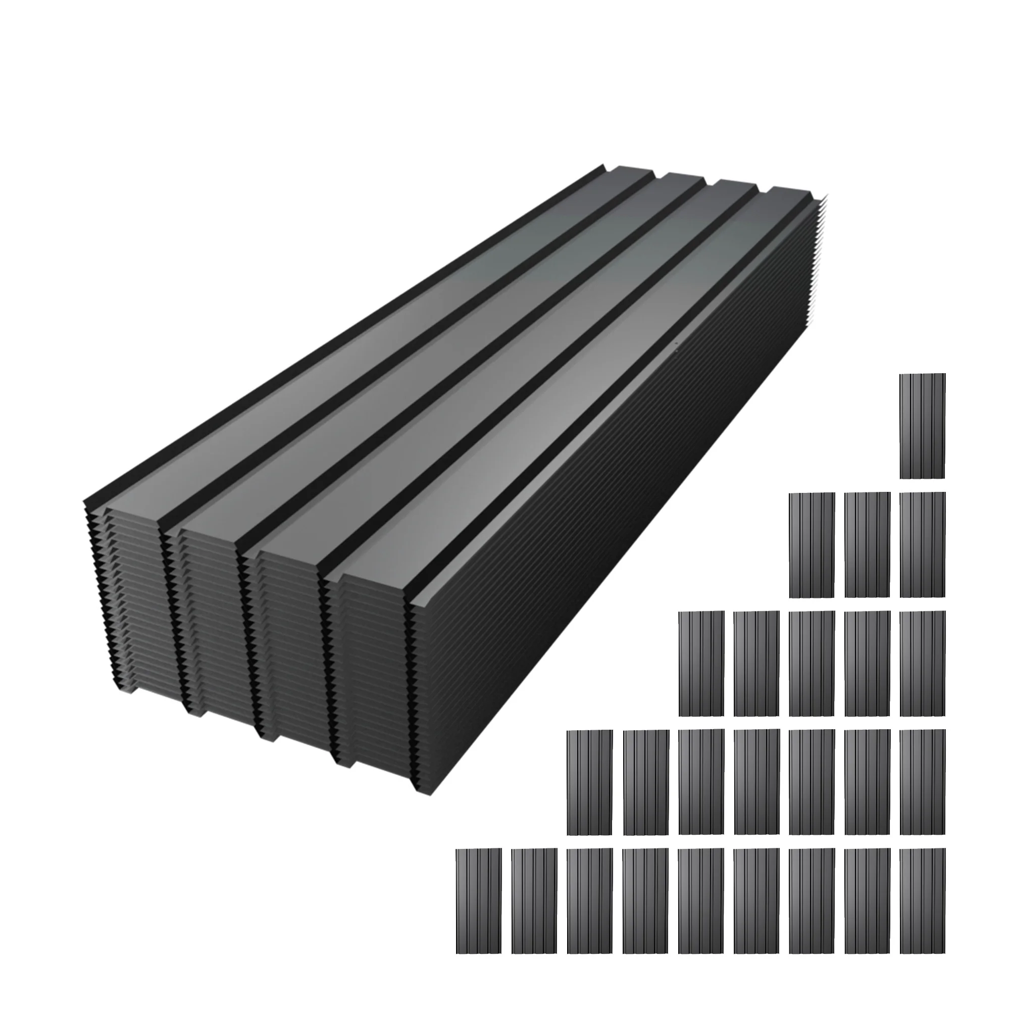 

61in galvanized metal roof panels, 25pcs heavy-duty waterproof sheets for sheds, garages, patios (61 IN 25PCS