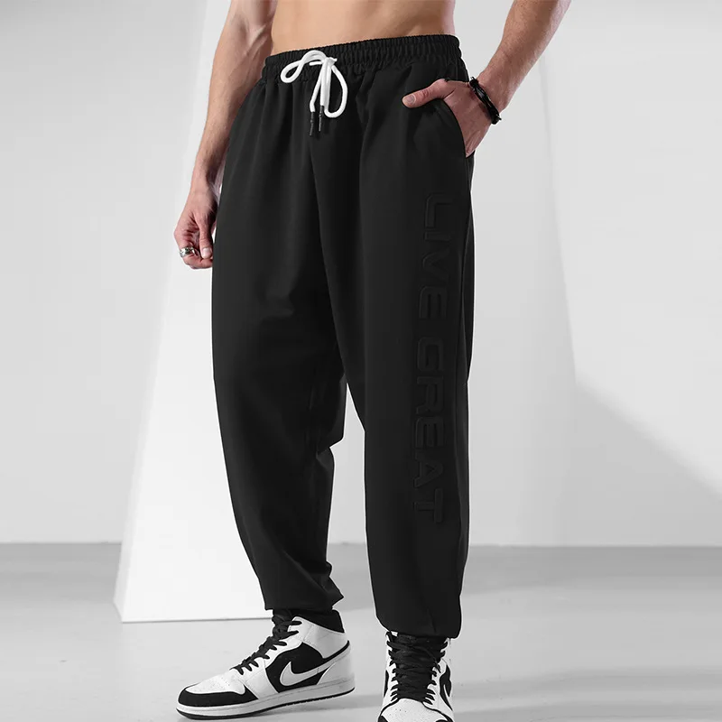 

DUYIT Loose Three-Dimensional Printing Quick-Drying Sports Trousers Spring/Autumn Thin Elastic Waist Men's Casual Pants