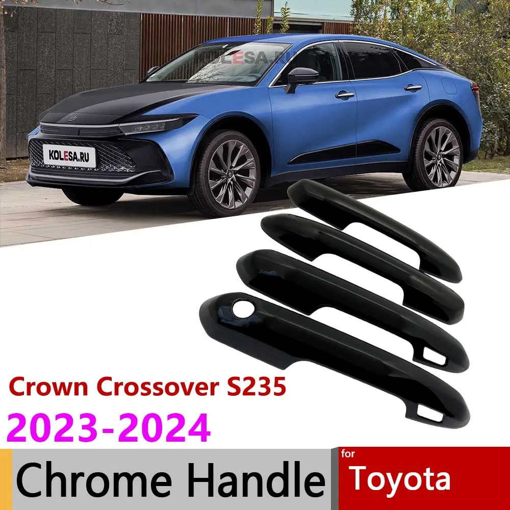 

For Toyota Crown Crossover S235 2023 2024 Gloss Black Carbon Door Handle Cover Car Exterior Styling Auto Accessories Stickers