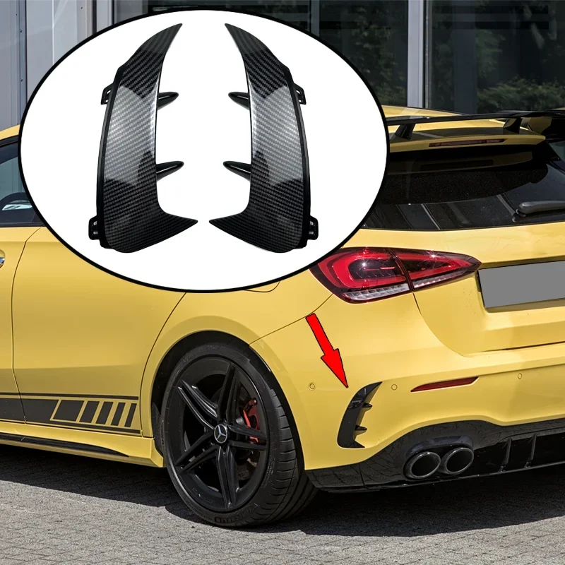 Pasuje do Mercedes-Benz Akcesoria CLA W177 Hatchback A45 A35 A180 A200 A220 AMG 2019 Tylny zderzak Spoiler Boczny Canard Air Vent Co — 2