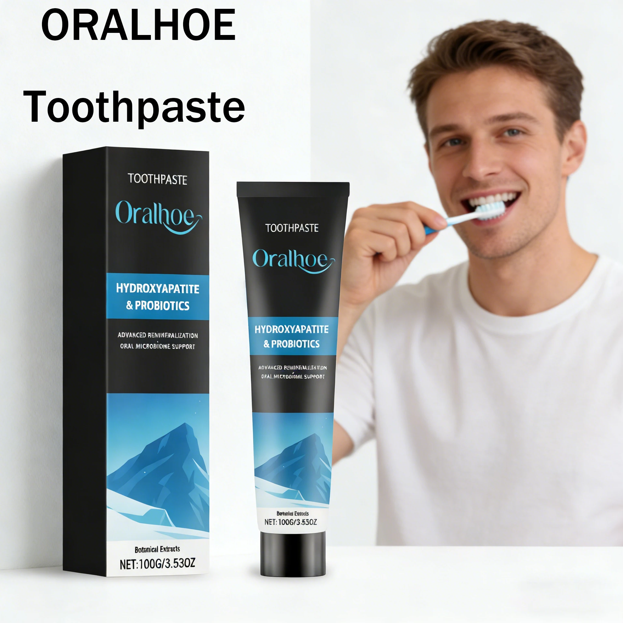 

Зубная паста ORALHOE 100г с ниацинамидом для защиты эмали, удаления пятен, укрепления, отбеливания и свежего дыхания для чувствительных зубов