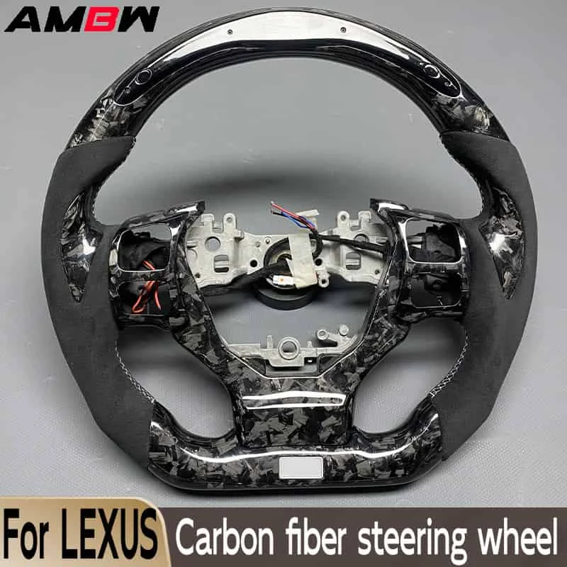 

Светодиодный экран для Lexus RCF ISF ES ES250 IS250 IS300, изготовленный на заказ руль из углеродного волокна, спортивный стиль, перфорированная кожа