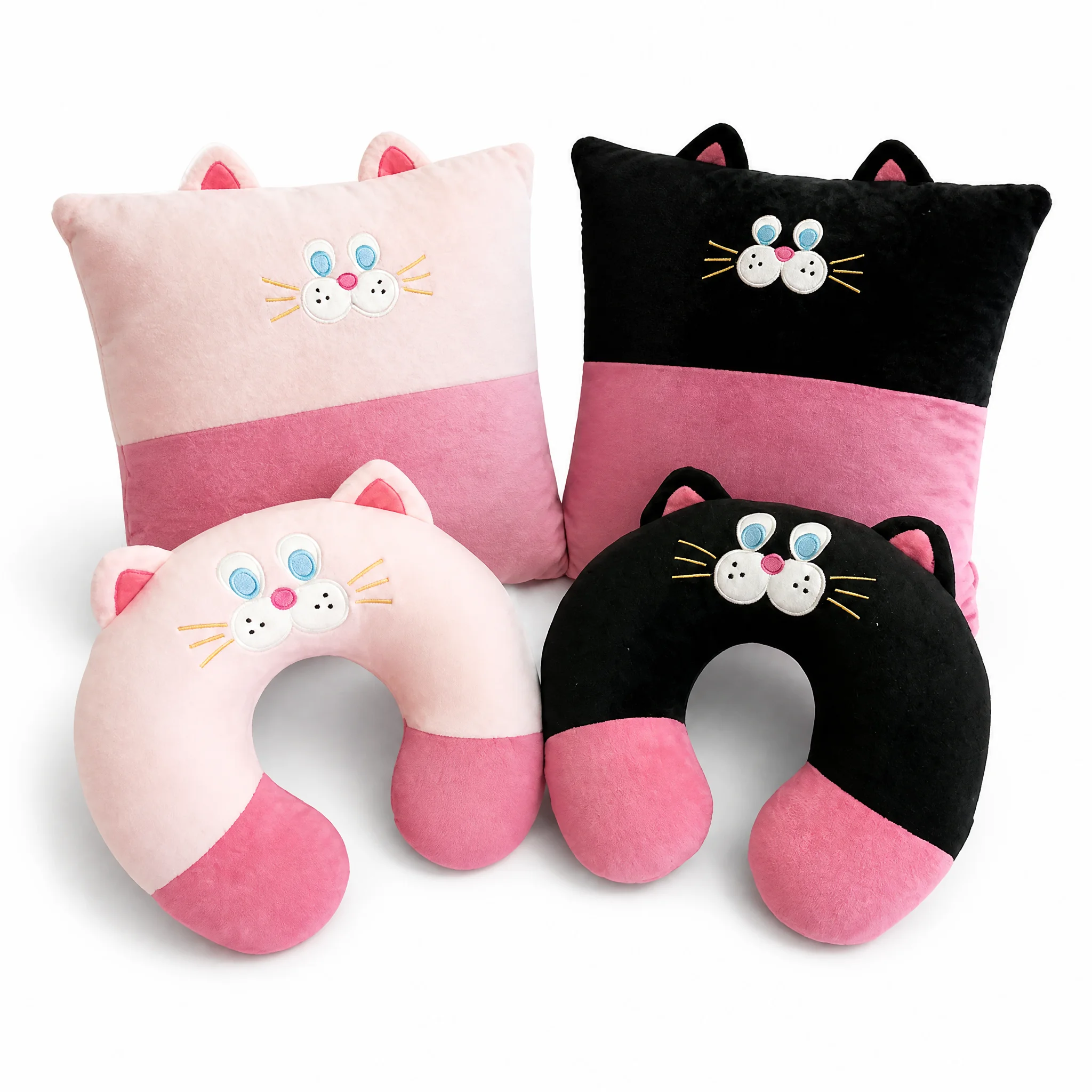 Zacht 3D Kattenkussen 40cm - Decoratief Kawaii Kittenkussen voor Bank of Bed, Pluche Aanraking, Bespaar bij aankoop van meerdere exemplaren