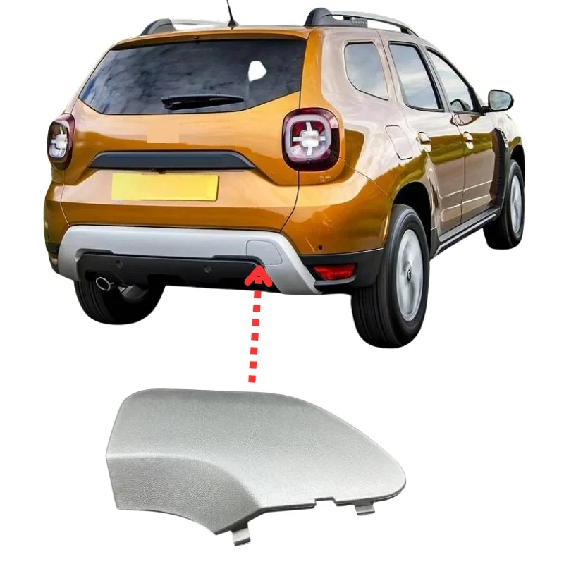 لـ Renault Dacia Duster 2018-2023 غطاء خطاف سحب المصد الخلفي، فضي رمادي أو أسود، عالي الجودة، بديل مباشر، بلاستيك متين، متوافق مع OEM 511651340R 511652463R