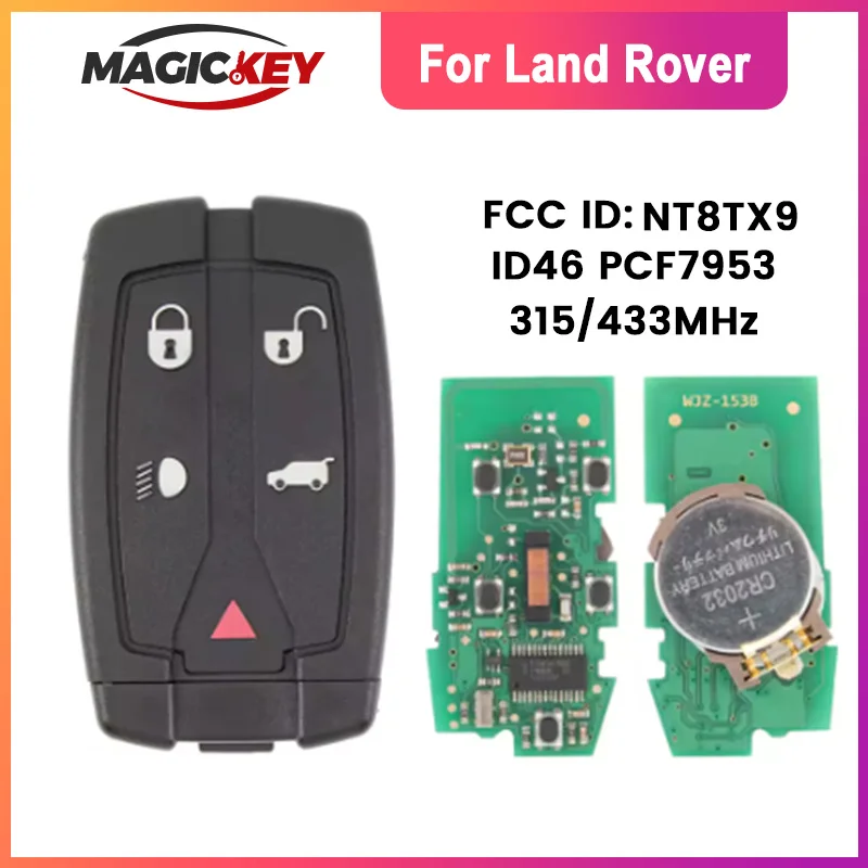 

MAGICKEY NT8TX9 ID46 PCF7953 315/433MHz Car Remote Control Smart Key For Land Rover Ranger Rover Sport LR2 Freelander 2 3