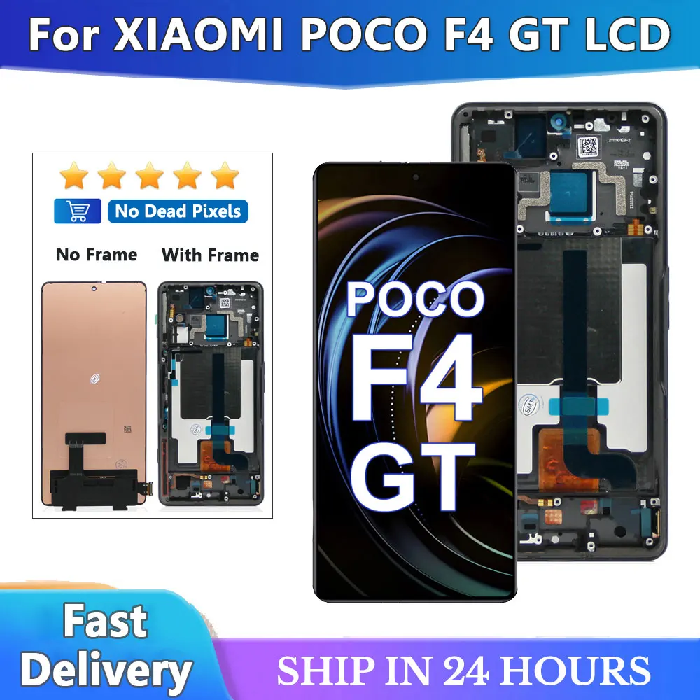 

6.67"OEM New For Xiaomi Poco F4 GT LCD Display Touch Screen Digitizer Assembly Replacements For Poco F4GT 21121210G Display