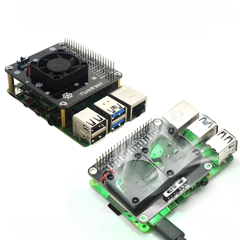 Raspberry Pi 4 Model B GPIO Extenstion Board Switch Cooling Fan HAT z niebieską diodą LED Pojedynczy podwójny wentylator dla Raspberry Pi 4B 3B+ 3B — zdjęcie produktu 7