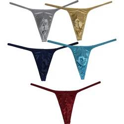 Tanga de aspecto húmedo para hombre, ropa interior Sexy con Micro Tanga brillante, Ideal para momentos seguros, Mankini