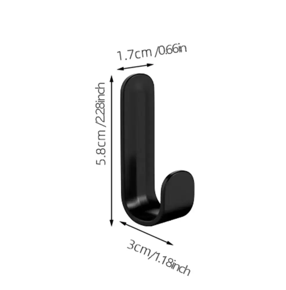 6Pcs Strong Self-Adhesive J-hook Waterproof Adhesive Hanging,Bathroom Towel Key Kitchen image 2