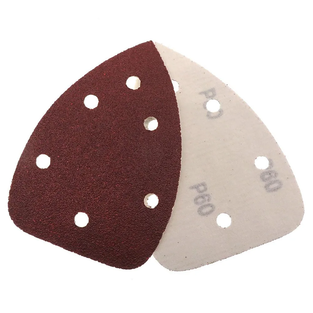 Folhas de lixamento Hook and Loop Mouse, Papel, Triângulo, 40-2500Grit, 5 ou 6Hole, 10Pcs