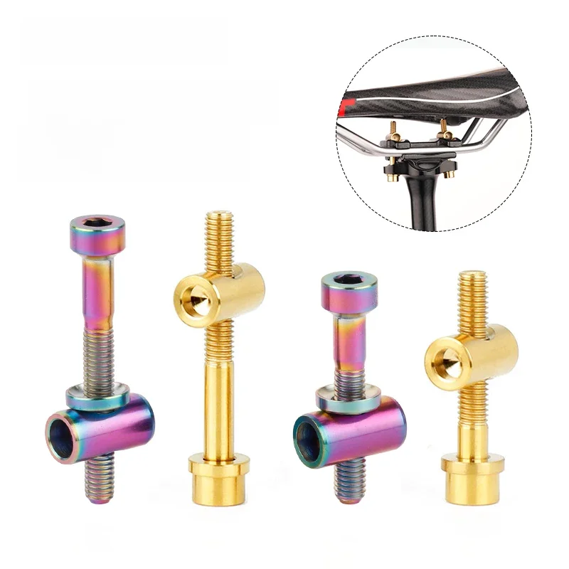 AliExpress DEEMOUNT Deemount Seatpost Titanium Bolts 30/40mm CNC-machined TC4 Screw Bicycle Saddle Fastening M4 Hex Slot MTB Road Seat Post Fixing