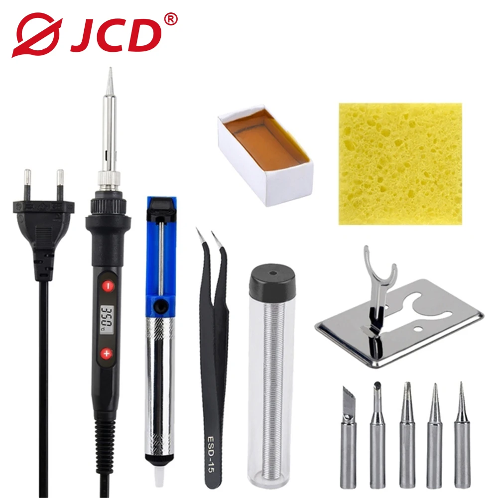 Imagem -02 - Jcd-digital Solda Ferro Ajustável Elétrica Repair Tool Grupo Solda Kit Professional com Estanho Solda Dica 80w 110v 220v Novo