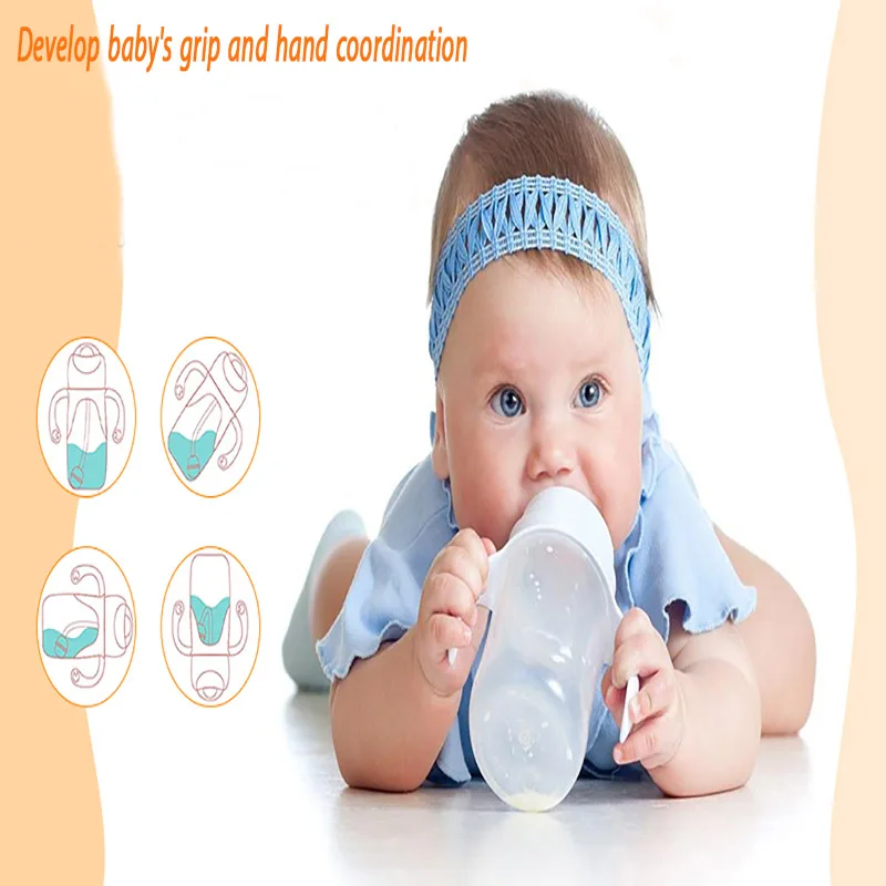 5pcs/set  Bottle Handle NEW Bottle Grip Handle For Avent Natural Wide Mouth PP Glass Feeding Baby Bottle Accessories