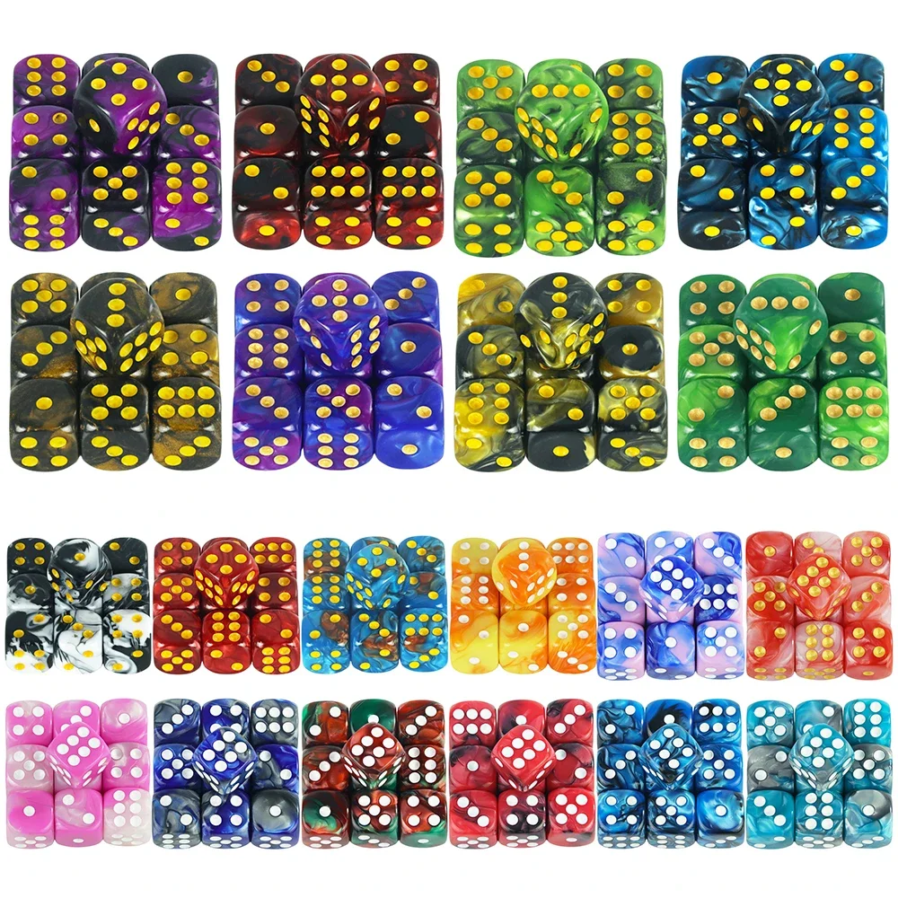 Mélanger l'effet de couleur 12mm D6 Double Cube jouant pour le jeu de société, le jeu de table, les jeux de dés de Poker,