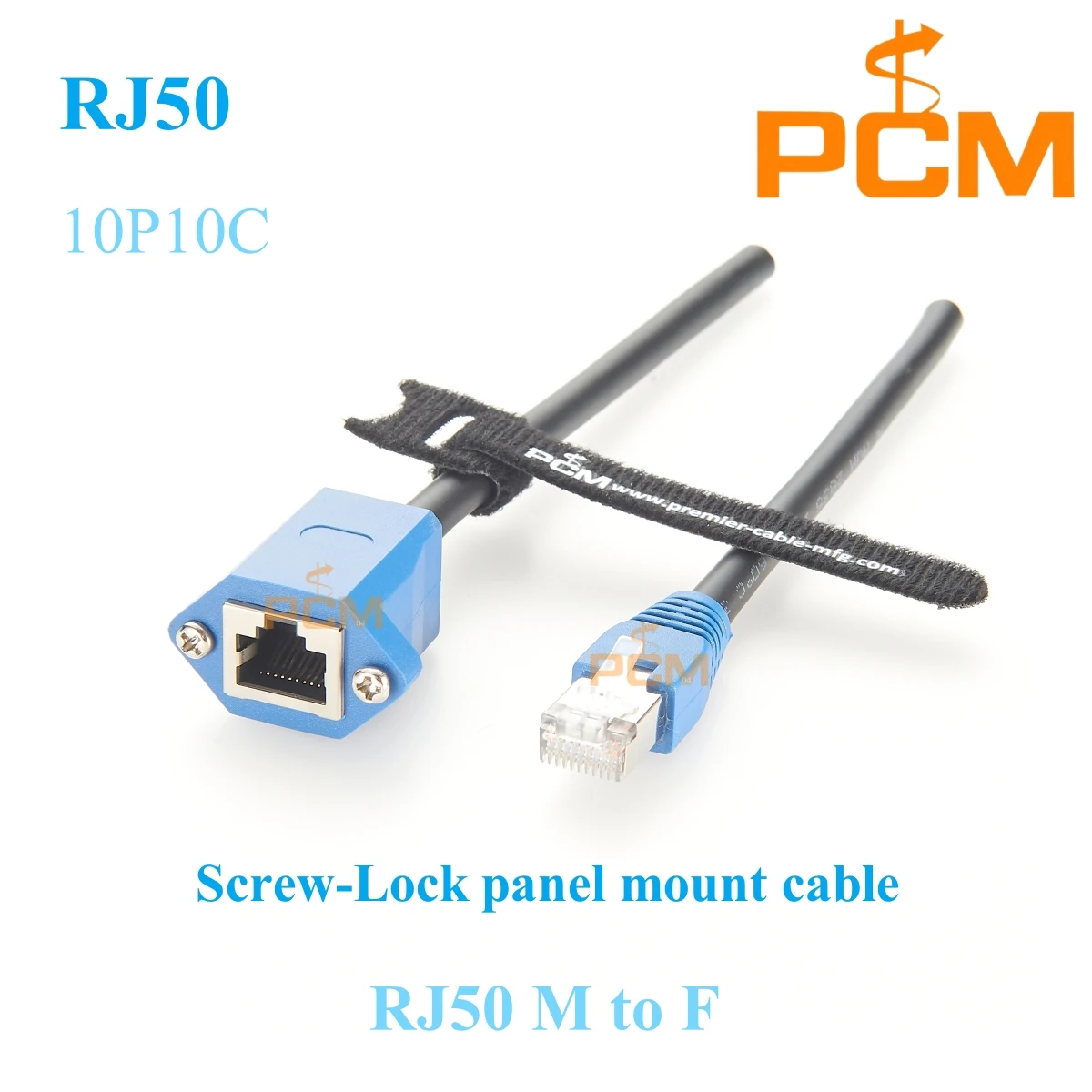 CAT5E RJ50 10P10C Cable with Screw Lock Ethernet Shielded Cord 10P10C Male to Female Panel Mount Cable for Barcode Scanner