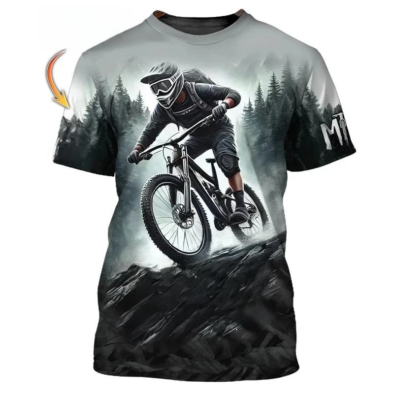 AliExpress Mountain Bike Graphic T-shirt Men Custom Name Cycling T Shirts Sports Bicycle Short Sleeve Tops Summer Round Neck Tee Shirt
