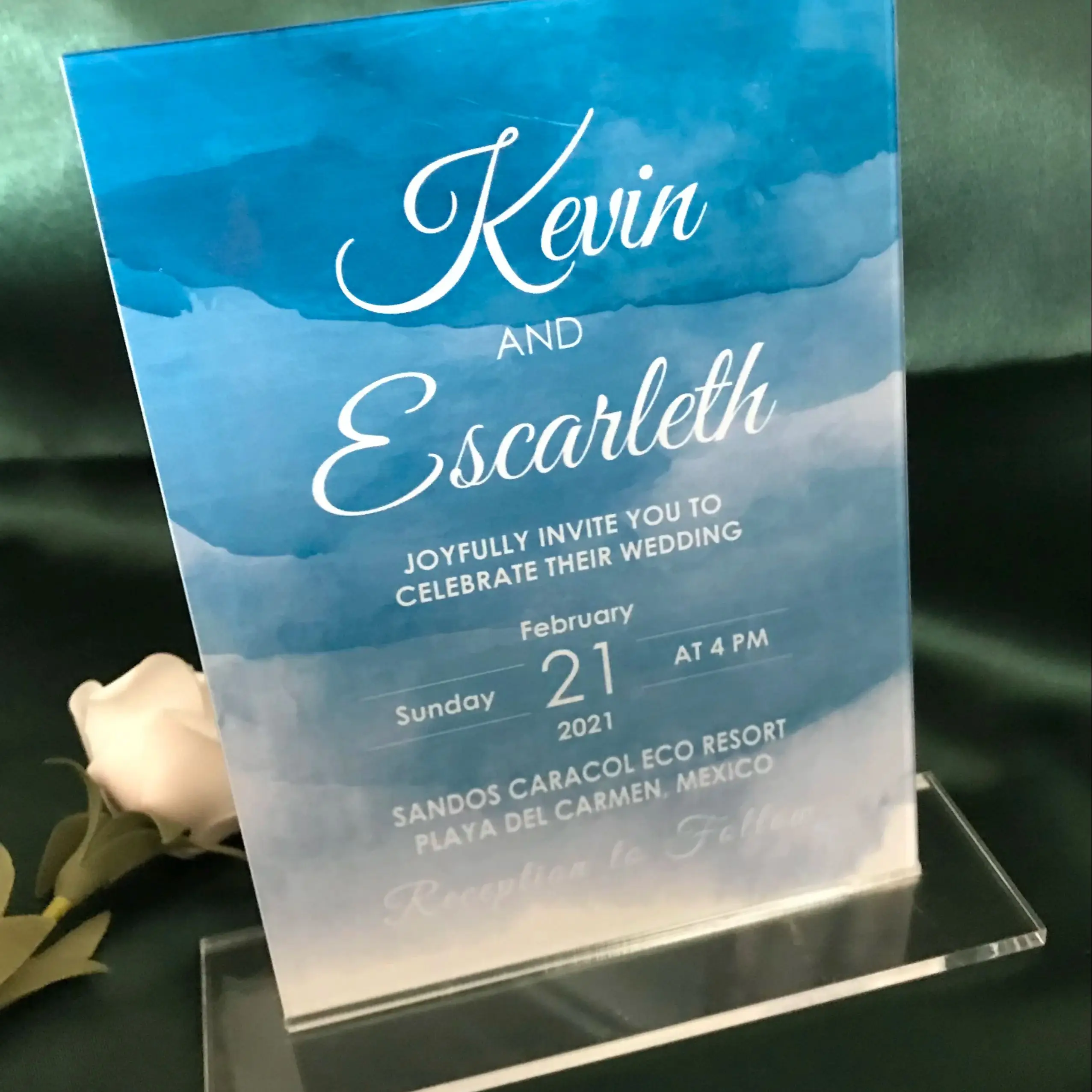 

Personalized Acrylic Wedding Invitation Card, Custom Printing, 10Pcs