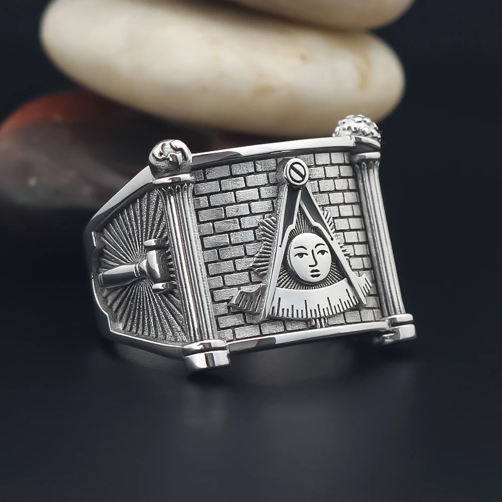 Imagem -03 - And Accepted Masons Ring 925 Sterling Silver Masonic Blue Lodge Mason