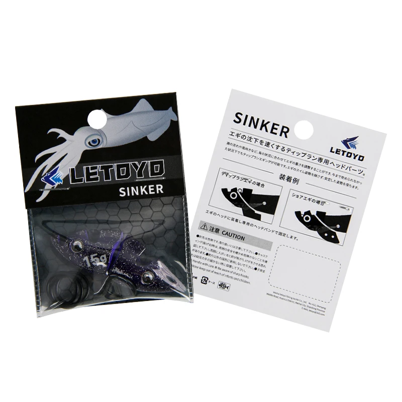 LETOYO 2 قطعة وزن غرق مضيئة TR لطرف تشغيل EGI طعم الحبار Eging إغراء Webfoot الأخطبوط الحبار صيد السمك