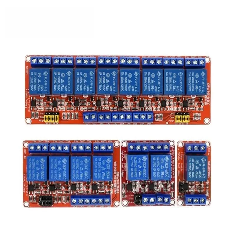 1 2 4 8 Canaux 5V 12V 24 Relais Module Conseil Bouclier avec Optocoupleur Soutien Haut Niveau Bas Déclencheur pour Arduino