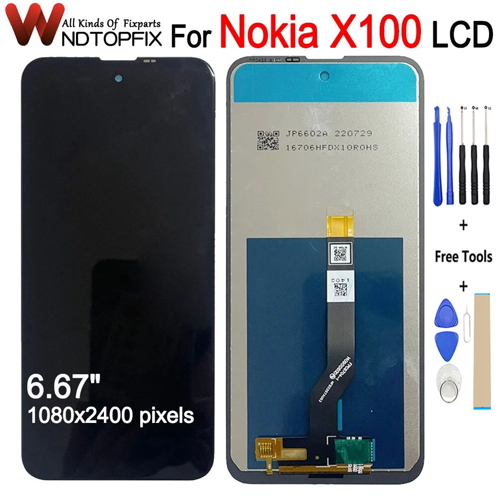 

6.67" For Nokia X100 LCD Display Touch Screen Digitizer Assembly Replacement Parts Tested Working For NokiaX100 LCD Screen