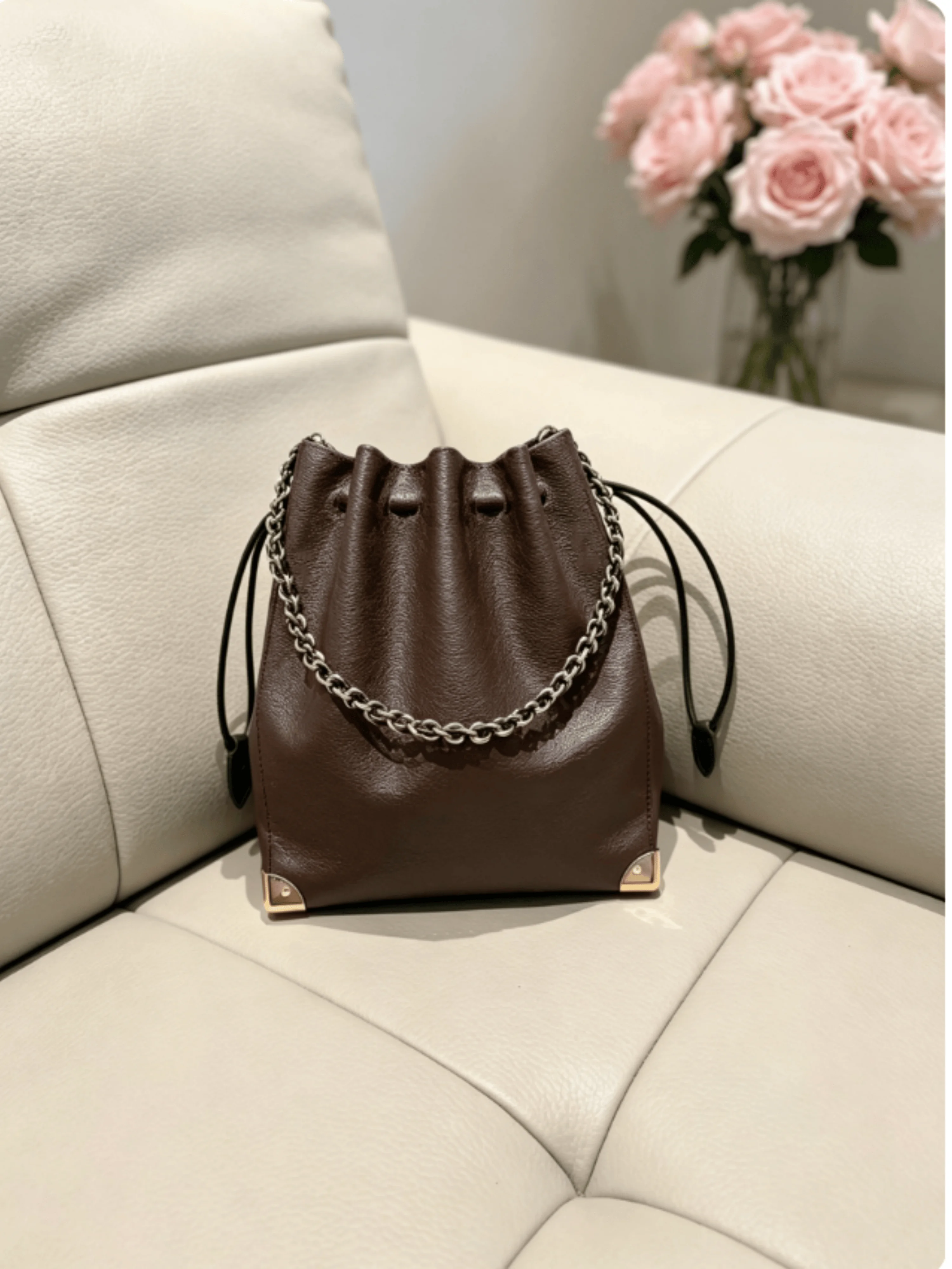 2026 Women New Bucket Bag Drawstring Classic Canvas Simple Casual Versatile Retro Women Bag 22*26cm