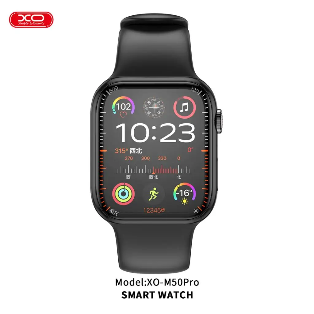 Reloj Inteligente XO-M50 Pro con Llamadas Bluetooth y Pantalla de 1.83 Pulgadas Monitor de Salud de Frecuencia Cardiaca y Oxigeno en Sangre Control Remoto de Videos Cortos Asistente de Voz Pulsera Deportiva para Hombre y Mujer Compatible con Android iOS