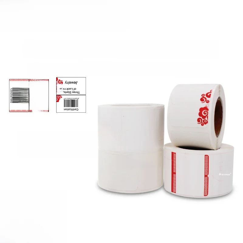 DETONGER Termiczny papier do etykiet Jelwery 5 rolek Wodoodporny, olejoodporny, odporny na zarysowania Etykieta cenowa Bezpłatny szablon aplikacji Papier samoprzylepny — zdjęcie produktu 7