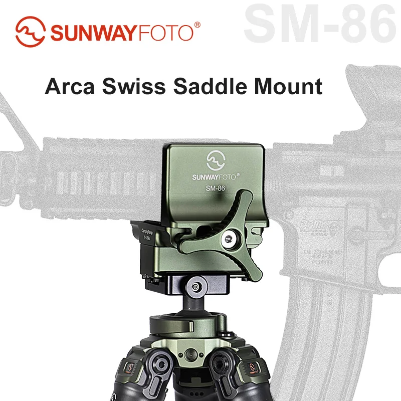 SUNWAYFOTO SM-86 Hunting Tripod Rifles Gun Rest for Shooting Saddle Mount to Arca Swiss Clamp Adapter