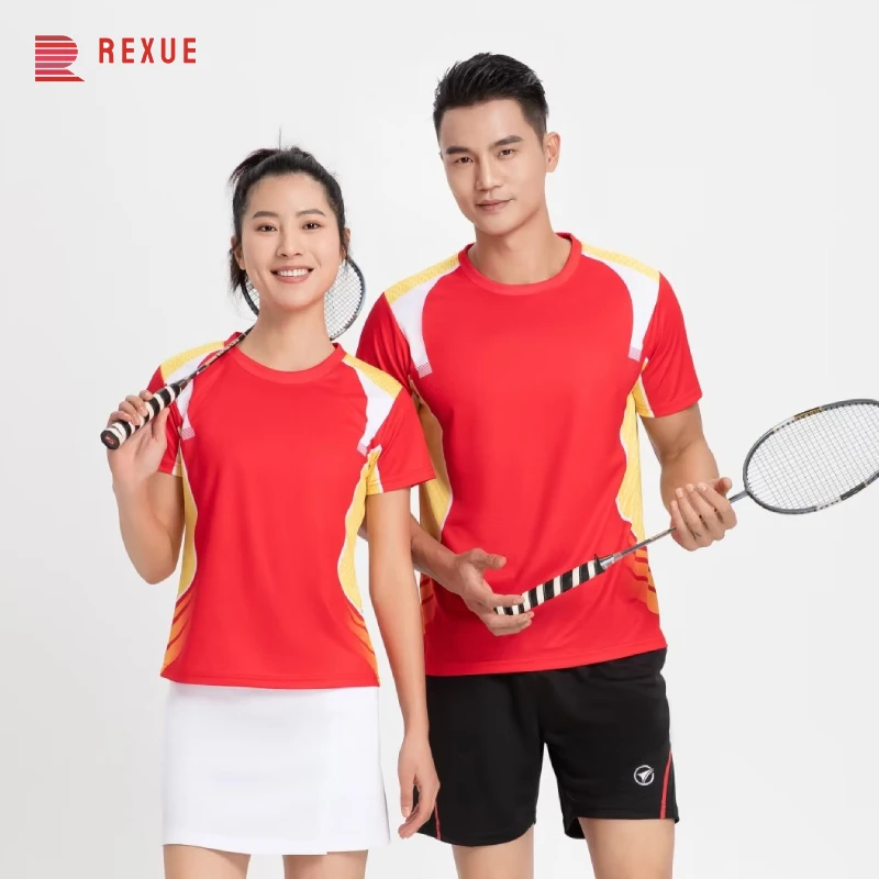 Badmintonkleding Heren Dames T-Shirt En Korte Broek Tafeltenniskleding Pak 2023 Sport Ronde Hals T-Shirt Met Korte Mouwen