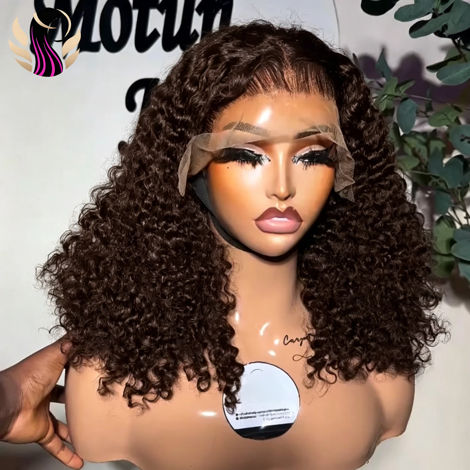 #4 Chocolate Brown Bob Wig Human Hair 13x4 Deep Curly Wig 220% Density HD Lace Front Wigs Human Hair For Women Pre Plucked Wet and Wavy Short Bob Wigs 100% Virgin Curly Human Hair Wigs