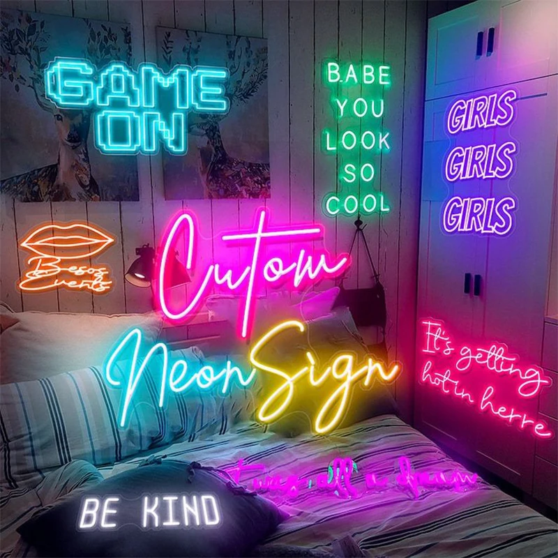 Imagem -03 - Custom Led Neon Light Sign Sinal de Néon Personalizado Festa para Casamento Sala de Aniversário Shop Window Restaurant Decor