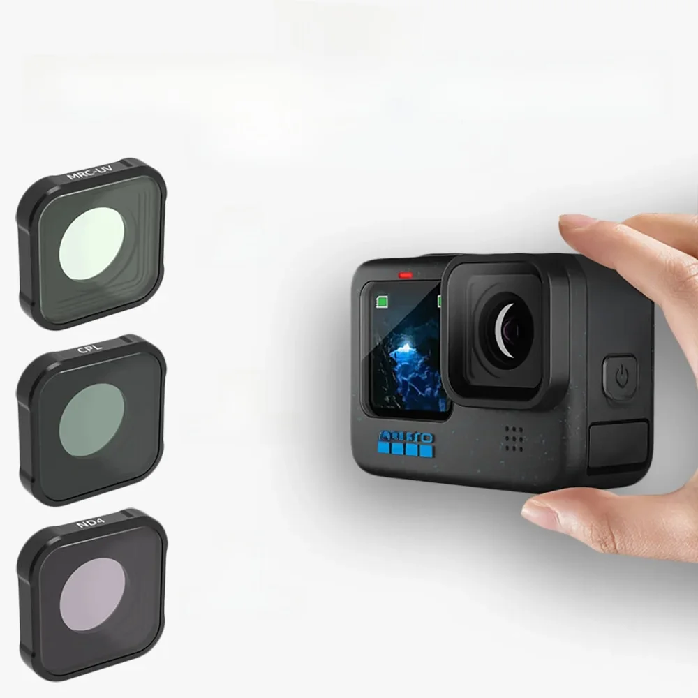 Filtre d'objectif CPL MCUV ND8 16 32 Compatible pour GoPro Hero13/12/11MINI/109 Kit de filtre d'objectif polarisant lentille pour accessoires GoPro